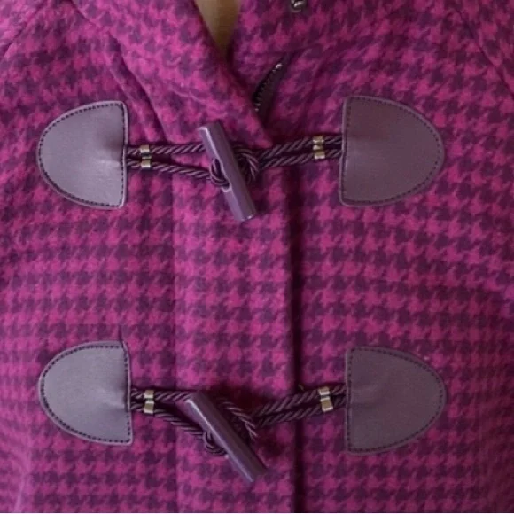 SALE!!! IsaacMizrahi LIVE - Women's Purple Houndstooth Coat size Zero - Picture 3 of 5